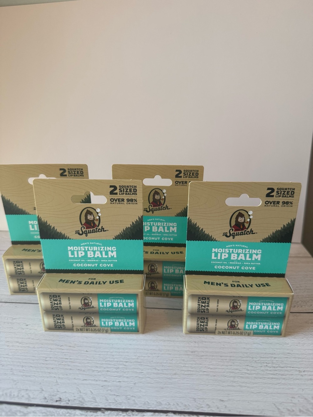 Dr. Squatch Moisturizing Lip Balm Coconut Cove. QTY:4